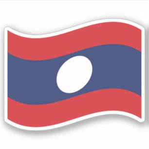 Laos Flag Wave Aufkleber