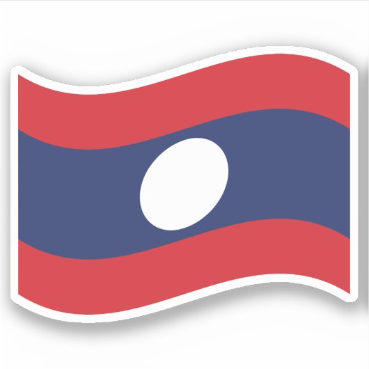 Laos Flag Wave Aufkleber (Vorderseite)