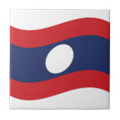 Laos Flag Wave Fliese (Vorderseite)