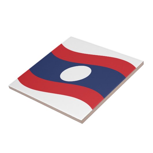 Laos Flag Wave Fliese (Seite)