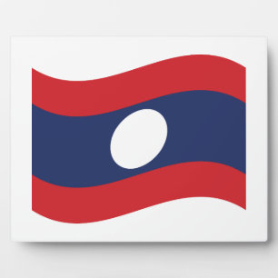Laos Flag Wave Fotoplatte