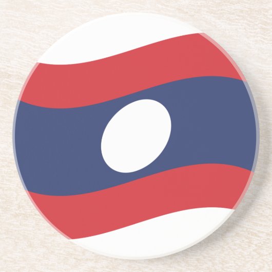 Laos Flag Wave Getränkeuntersetzer (Vorne)
