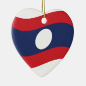 Laos Flag Wave Keramik Ornament (Rechts)