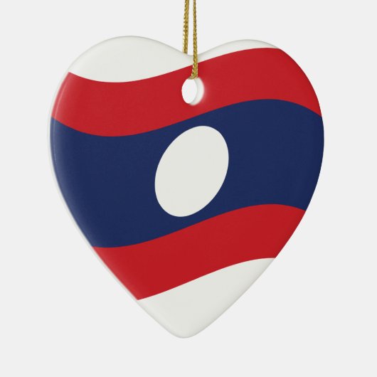 Laos Flag Wave Keramik Ornament (Rechts)