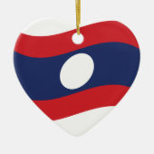 Laos Flag Wave Keramik Ornament (Vorne)