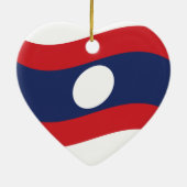 Laos Flag Wave Keramik Ornament (Hinten)