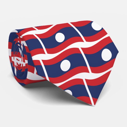 Laos Flag Wave Krawatte (Gerollt)