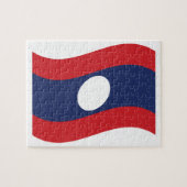 Laos Flag Wave Puzzle (Horizontal)
