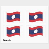 Laos Flag Wave Rechteckiger Aufkleber (Blatt)