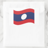 Laos Flag Wave Rechteckiger Aufkleber (Tasche)