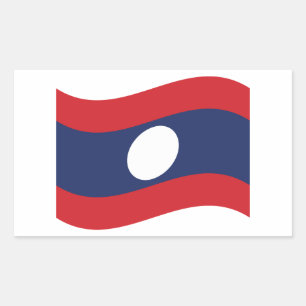 Laos Flag Wave Rechteckiger Aufkleber