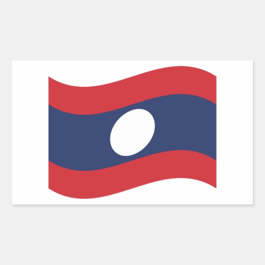 Laos Flag Wave Rechteckiger Aufkleber (Vorderseite)