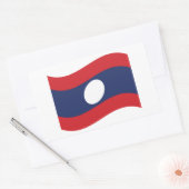 Laos Flag Wave Rechteckiger Aufkleber (Umschlag)