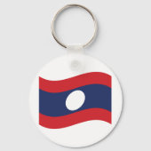 Laos Flag Wave Schlüsselanhänger (Vorderseite)