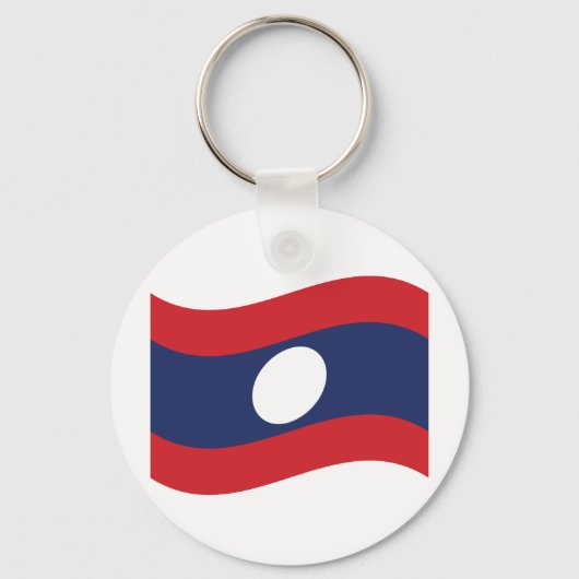 Laos Flag Wave Schlüsselanhänger (Vorderseite)
