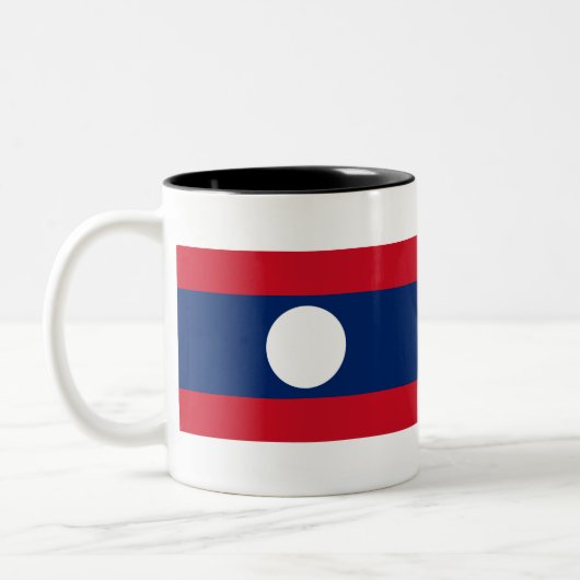 Laos Flag Zweifarbige Tasse (Links)