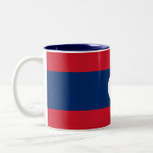 Laos Flag Zweifarbige Tasse (Links)