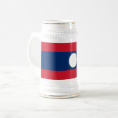 Laos-Flagge Bierglas (Vorderseite Links)