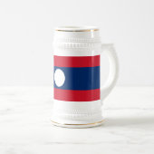 Laos-Flagge Bierglas (VorderseiteRechts)