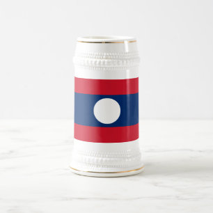 Laos Flagge Bierglas