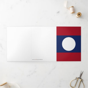Laos-Flagge Dreifach Gefaltete Karte