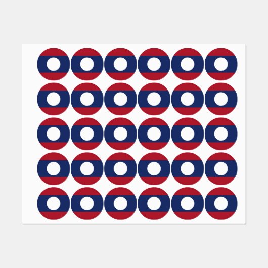 Laos-Flagge Etiketten (Blatt)