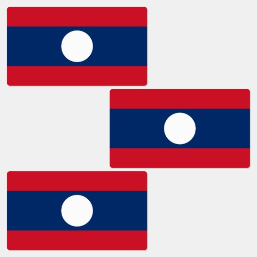 Laos-Flagge Etiketten (Gruppe)