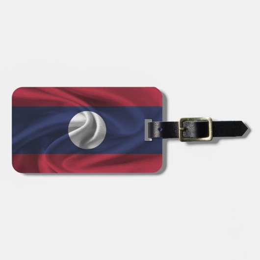 Laos-Flagge Gepäckanhänger (Vorderseite horizontal)