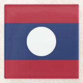 Laos-Flagge Glasuntersetzer (Vorderseite)