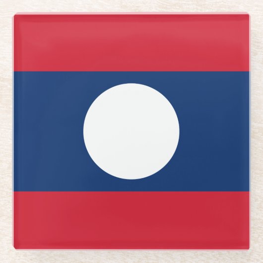 Laos-Flagge Glasuntersetzer (Vorderseite)