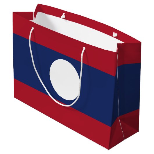 Laos-Flagge Große Geschenktüte (Rückseite Schrägansicht)