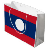 Laos-Flagge Große Geschenktüte (Rückseite Schrägansicht)