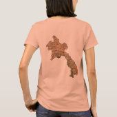 Laos-Flagge + Kartenzeichen-T - Shirt (Rückseite)