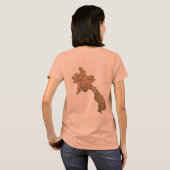 Laos-Flagge + Kartenzeichen-T - Shirt (Schwarz voll)