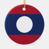 Laos-Flagge Keramik Ornament (Vorne)