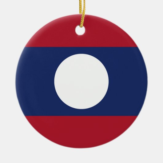 Laos-Flagge Keramik Ornament (Vorne)