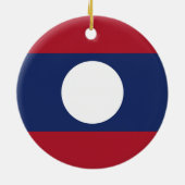 Laos-Flagge Keramik Ornament (Hinten)
