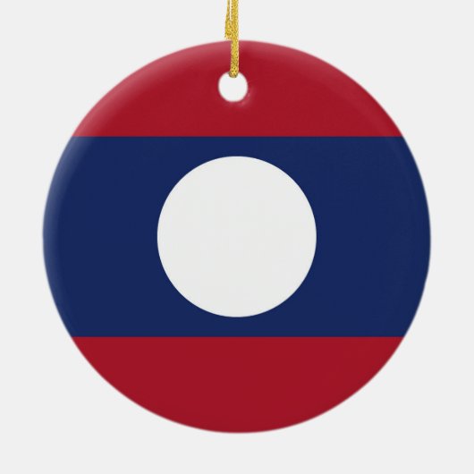 Laos-Flagge Keramik Ornament (Hinten)