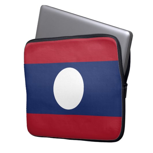 Laos-Flagge Laptopschutzhülle (Vorderseite Links)