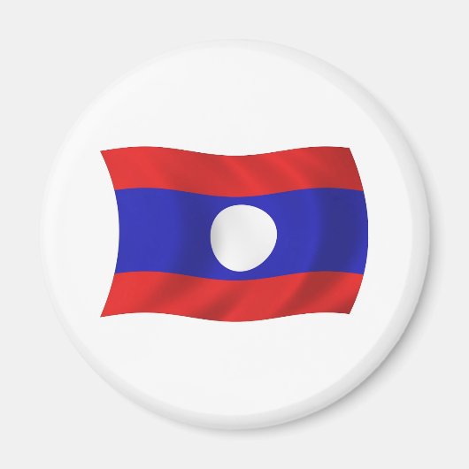 Laos Flagge Magnet (Vorne)
