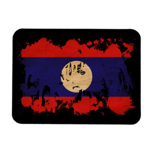 Laos-Flagge Magnet