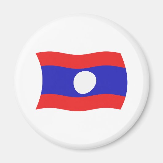 Laos Flagge Magnet (Vorne)