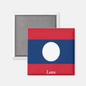 Laos-Flagge Magnet (Vorderseite/Rückseite)