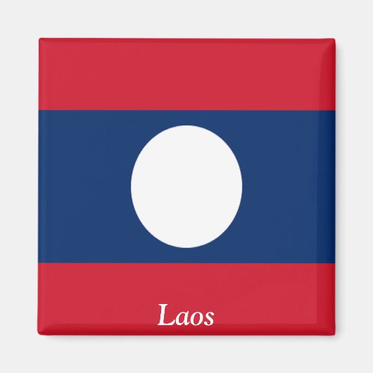Laos-Flagge Magnet (Vorne)