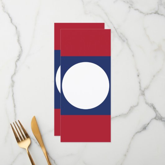 Laos-Flagge Menükarte (Vorderseite/Rückseite Beispiel)