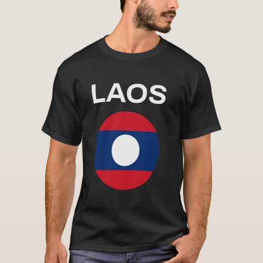 Laos-Flagge Modern T-Shirt (Vorderseite)