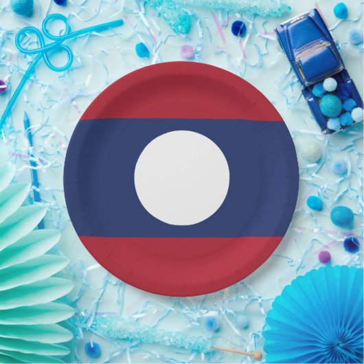 Laos-Flagge Pappteller (Party)