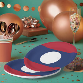 Laos-Flagge Pappteller