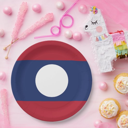 Laos-Flagge Pappteller (Party)