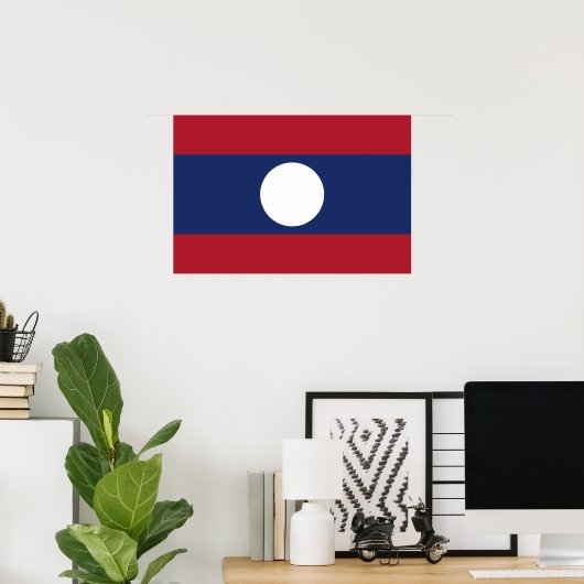 Laos-Flagge Poster (Heimbüro)